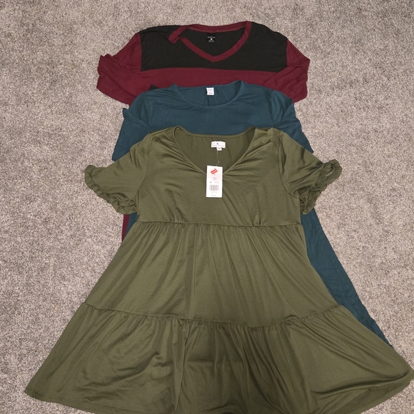 True Craft Olive Green Flowy Dress - Picture 1 of 6